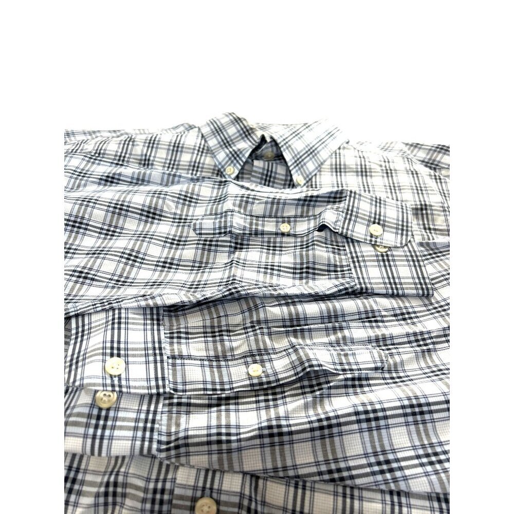 Roundtree & Yorke Easy Care Mens Shirt Button Down Blue Plaid Long Slvs Size XL - Picture 6 of 6